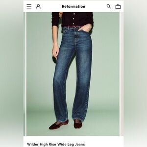 NWT Reformation Wilder High Rise Wide Leg Jeans